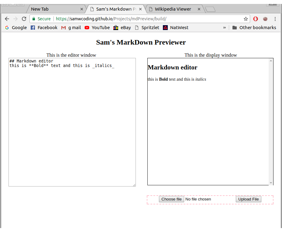 Markdown previewer
